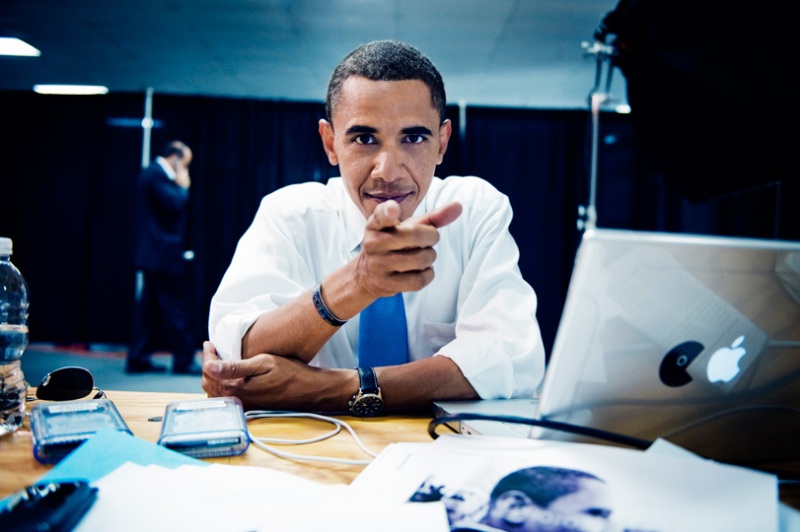 Barack Obama ed il suo MacBook Pro con PacMan